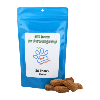 CBD Chews For Extra Large Dogs - 360 mg of CBD Oil - Peanut Butter Banana Flavor (over 80 ibs.)