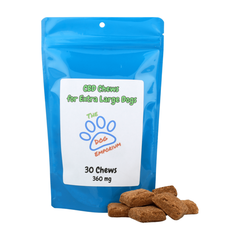 CBD Chews For Extra Large Dogs - 360 mg of CBD Oil - Peanut Butter Banana Flavor (over 80 ibs.)