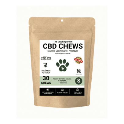 CBD Chews for Small Dogs 90 mg CBD Oil Peanut Butter Banana (Up to 40 lbs. give 1/2 for dogs under 20 ibs)