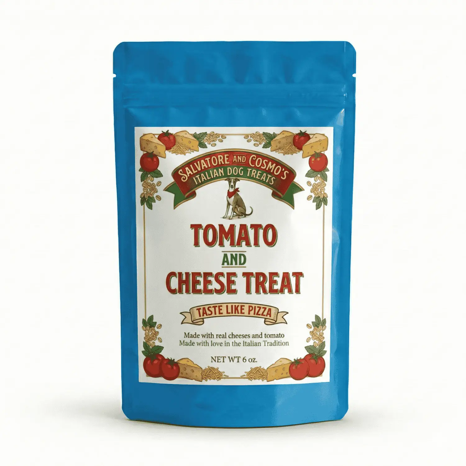 Salvatore & Cosmo Tomato & Cheese “Pizza Night” Dog Treats – All-Natural, Breath-Friendly Bites (6 oz)