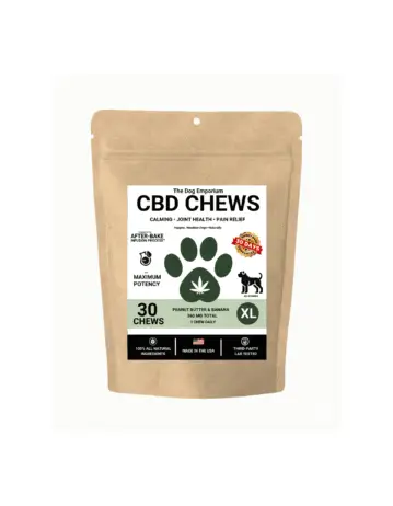 CBD Chews For Extra Large Dogs - 360 mg of CBD Oil - Peanut Butter Banana Flavor (over 80 ibs.)